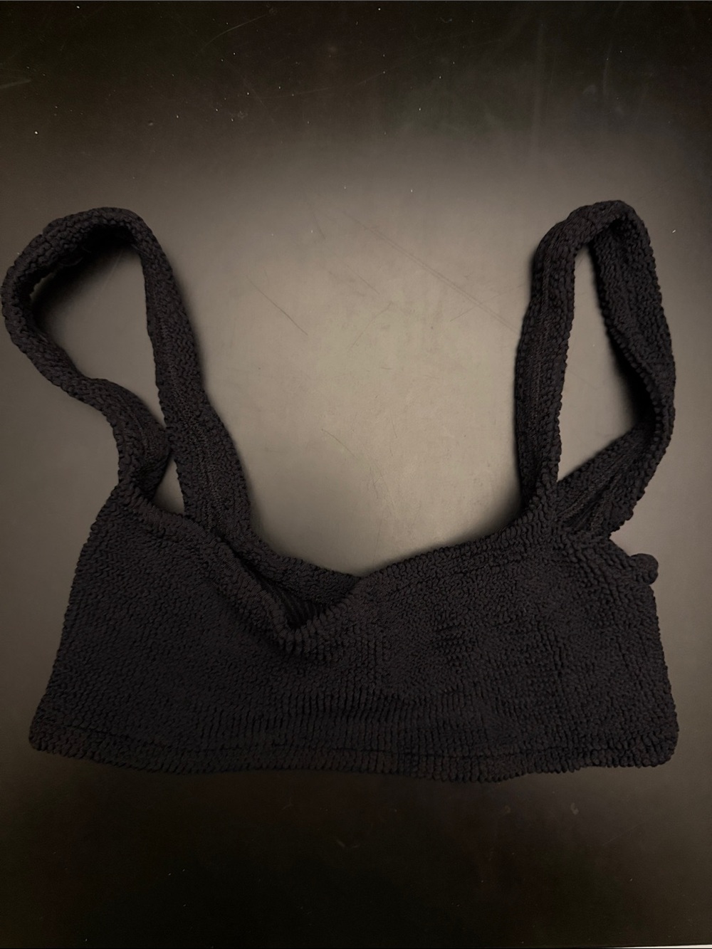 Hunza G Black Bikini Top